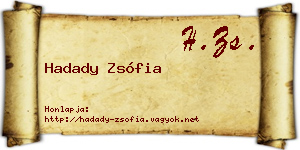 Hadady Zsófia névjegykártya
